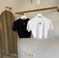 NAKIŞ LOGO DETAYLI CROP TİŞÖRT