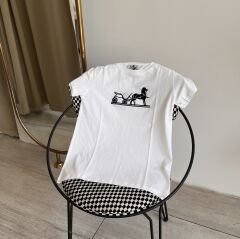 H*rmes NAKIŞ LOGO DETAYLI BEYAZ T-SHIRT
