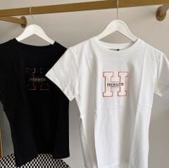 H*rmes NAKIŞ KABARTMALI LOGO DETAYLI  T-SHIRT