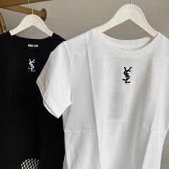 YSL NAKIŞ LOGO DETAYLI T-SHIRT