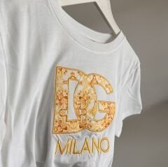 D*lce G NAKIŞ DESEN LOGO DETAYLI T-SHIRT