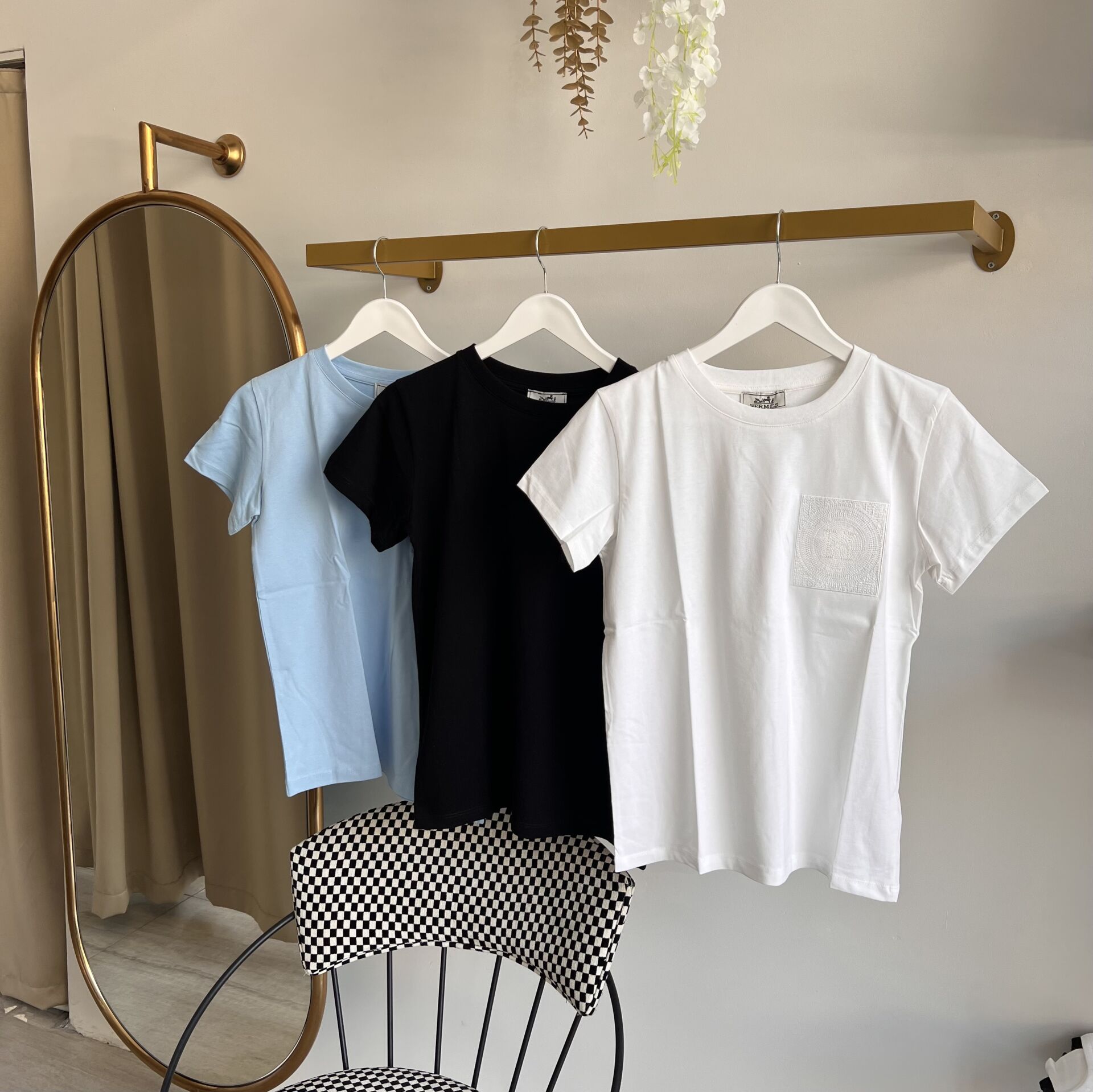 H*rmes NAKIŞ LOGO DETAYLI PREMIUM T-SHIRT