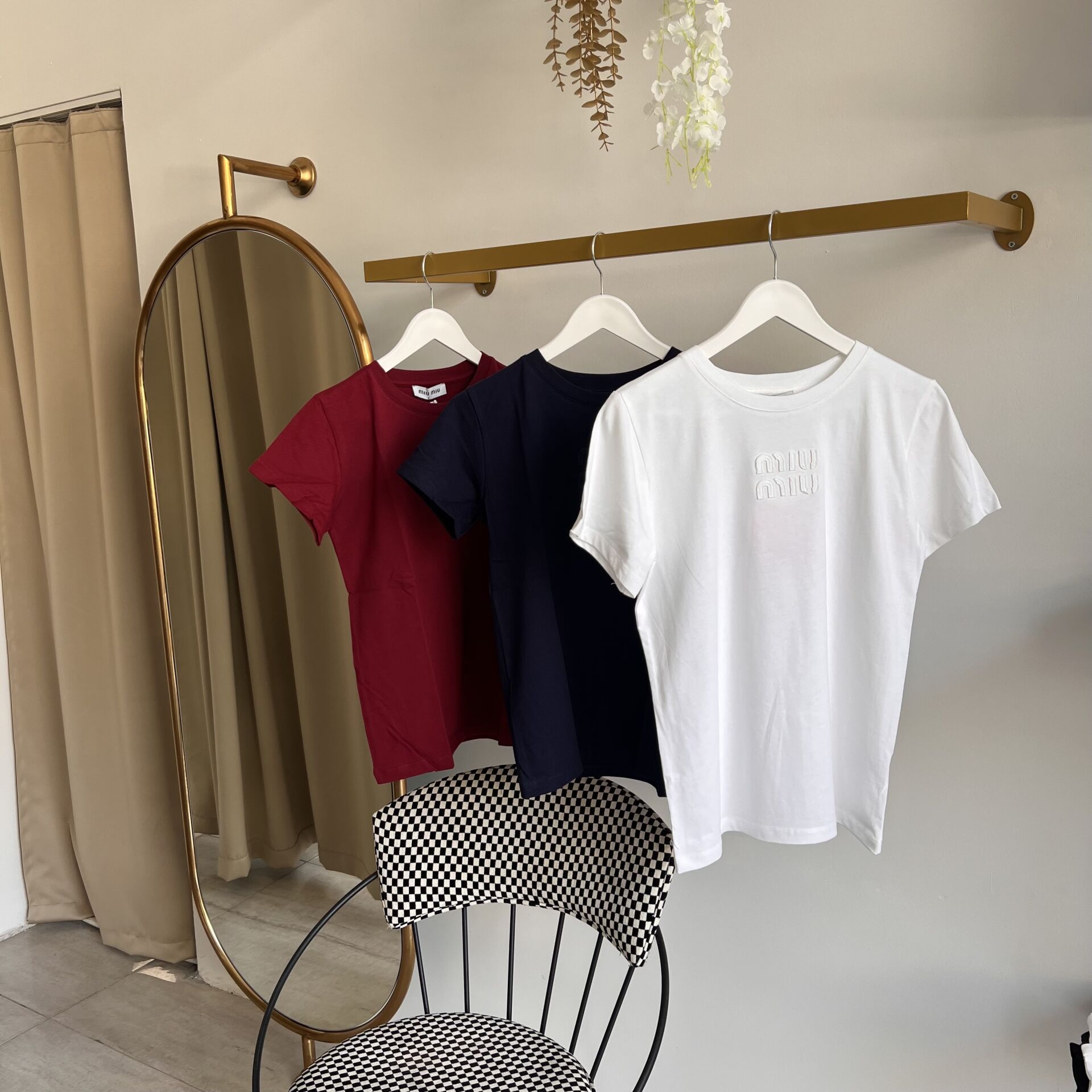 Miu APLİKE LOGO DETAYLI PREMIUM T-SHIRT