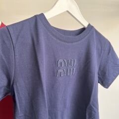 Miu APLİKE LOGO DETAYLI PREMIUM T-SHIRT