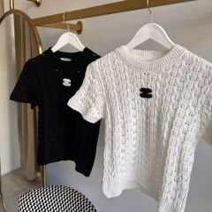 Ch*nel ÖRGÜ PREMIUM YAKMAYAN KISA KOL TRİKO