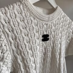 Ch*nel ÖRGÜ PREMIUM YAKMAYAN KISA KOL TRİKO