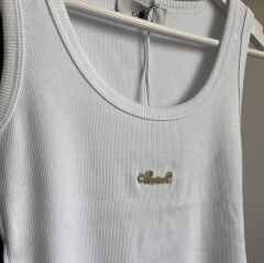 Chan*l METAL TAŞ LOGO DETAYLI FİTİLLİ ATLET