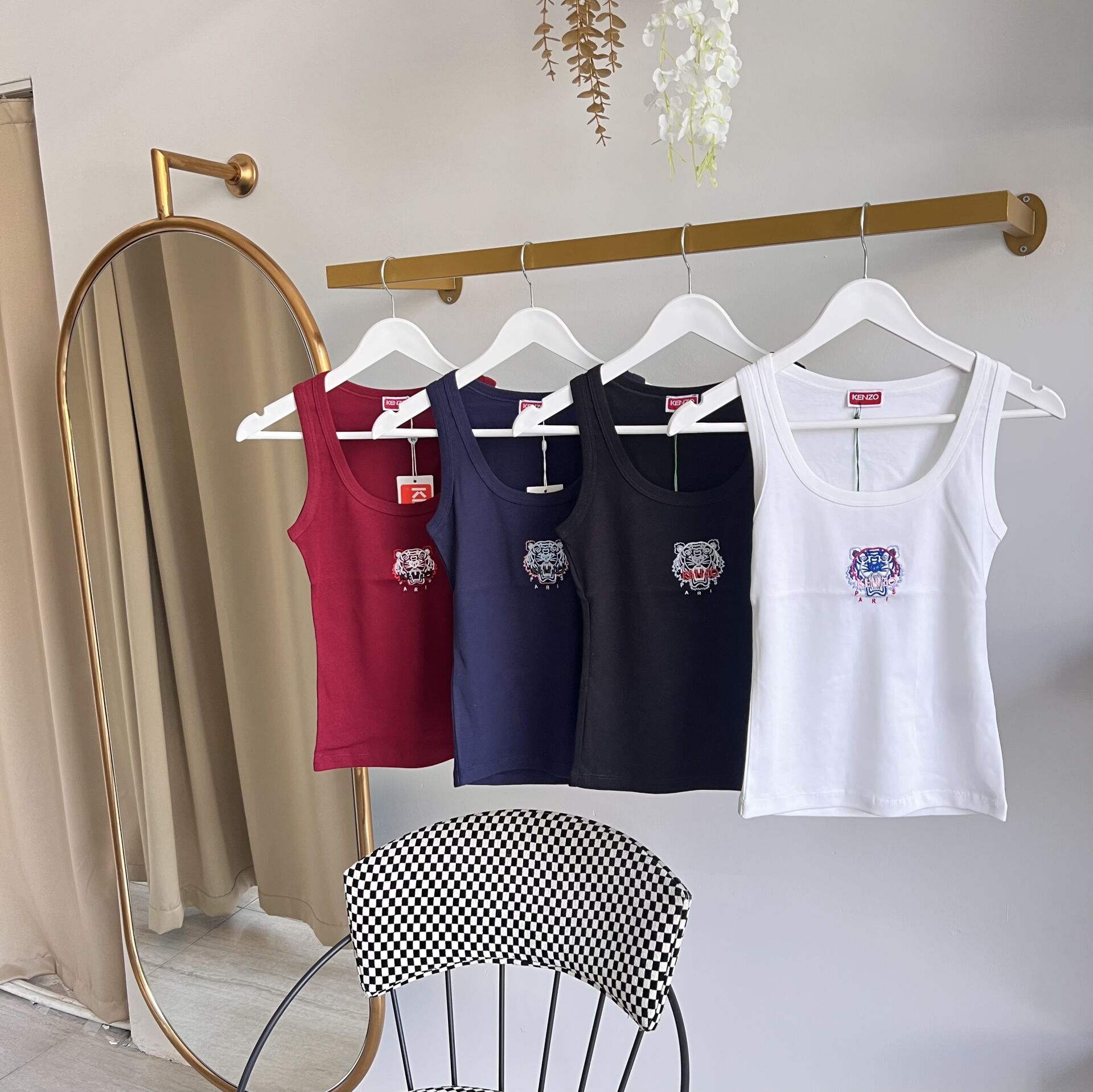 K*nzo NAKIŞ LOGO DETAYLI FİTİLSİZ ATLET