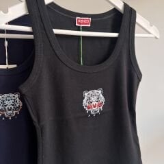 K*nzo NAKIŞ LOGO DETAYLI FİTİLSİZ ATLET