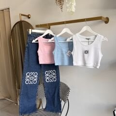 LO*WE NAKIŞ LOGO DETAYLI FİTİLLİ PREMIUM CROP