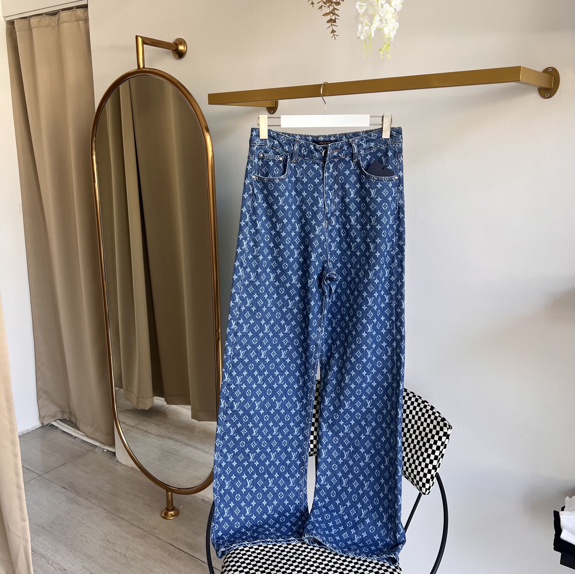 LV  LOGO DESEN DETAYLI JEAN